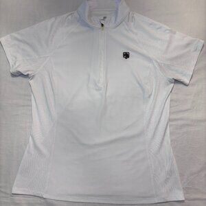 Romfh Equestrian Apparel Women’s Short Sleeve Quarter Zip White Chill Factor